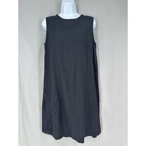 Lilla P Dress Womens Small Black Mini Flowy Pockets Comfy Rayon Cozy Casual